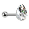 Micro Barbell argent goutte de cristal argenté