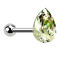 Micro Barbell argent goutte cristal vert