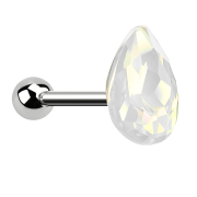 Micro Barbell goccia dargento opalite bianca
