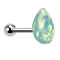 Micro Barbell argent goutte opalite vert
