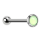 Micro Barbell argent avec pierre époxy verte