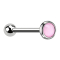 Micro Barbell argent avec pierre époxy rose