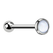 Micro Barbell argenté avec pierre époxy...