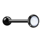Micro Barbell noir avec pierre époxy blanche