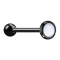 Micro Barbell noir avec pierre époxy blanche