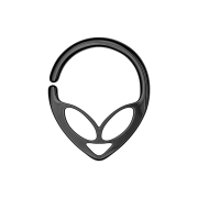 Micro piercing anneau noir Alien