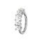 Micro piercing ring silver five epoxy stones white