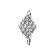 Micro piercing ring silver diamond shape
