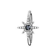 Micro piercing anneau argent étoile de mer cristal...