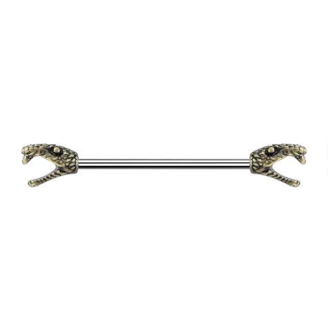 Barbell argento serpente placcato oro