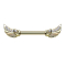 Barbell 14k gold-plated angel wings crystal silver