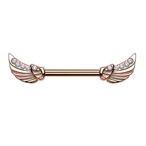 Barbell oro rosa ali dangelo cristallo argento
