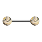 Barbell silver with two balls black and gold electrically...