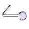 Nasenstecker gewinkelt silber mit Epoxidstein violett