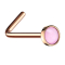 Clous de nez coudés or rose avec pierre époxyde rose