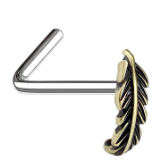 Fiche de nez coudée feuille dorée