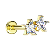 Micro labret internal thread 14k gold-plated double...