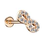 Micro labret internal thread rose gold infinity with...