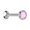 Micro UFO Labret femelle argenté avec pierre époxy rose