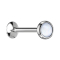 Micro UFO Labret filo interno argento con pietra epossidica bianca