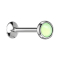 Micro UFO Labret internal thread silver with epoxy stone green