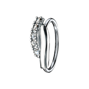 Micro piercing anneau argent double barre torsadée...