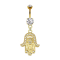 Banana 14k gold-plated with hamsa crystal pendant silver