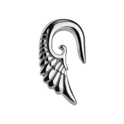 Ear weight spiral silver angel wings