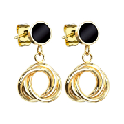 Gold-plated earring pendant intertwined circles