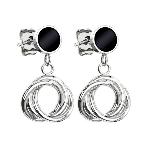 Earring silver pendant intertwined circles