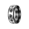Ring black stripe brushed silver poker