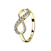 Bague dorée à lor fin avec cristal