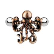 Micro barbell cuff rose gold octopus