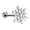 Micro Barbell argent flocon de neige avec cristaux