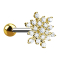 Micro Barbell plaqué or 14k flocon de neige avec cristaux