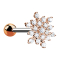 Micro Barbell rosegold Schneeflocke mit Kristallen