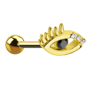 Micro barbell 14k gold-plated eye