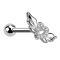 Micro Barbell argent Ailes dange avec cristaux