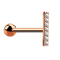 Micro Barbell or rose barre courte avec cristal