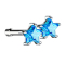 Clou nasal droit argent étoile double aqua