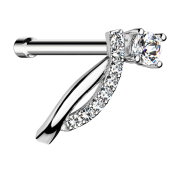 Clous de nez droit argent double arc courbé avec...