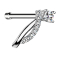 Clous de nez droit argent double arc courbé avec cristal