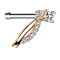 Nasenstecker gerade rosegold doppelbogen gebogen mit Kristall
