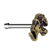 Straight gold-plated elephant nose stud