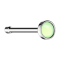 Clou nasal droit argenté avec pierre époxy verte