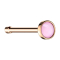 Straight rose gold nose stud with pink epoxy stone