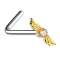Clou de nez coudé doré 14k ailes dange avec cristal