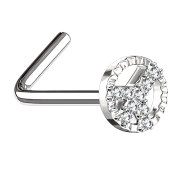 Clous de nez coudés argent Peace avec cristaux