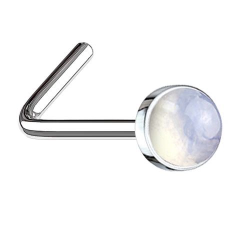 Nasenstecker gewinkelt silber mit Opalite Stein