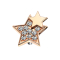Dermal Anchor rose gold double étoile avec cristaux